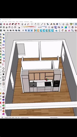 Shree Interiors on Instagram: "How to model a kitchen in SketchUp Pro. For @shreeinterior_30 #interiordesign #sketchuptutorials #enscapeforsketchup #autocaddrawing #architecture architecture"