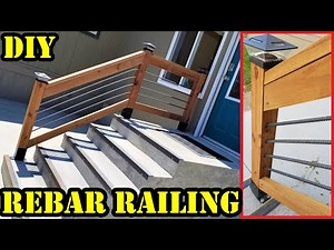 DIY Custom Rebar & Wood Railing for concrete stairs