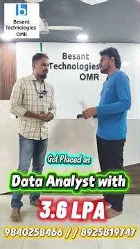 Data Analyst Placement Success Story package of ₹3.6 LPA 💼📊