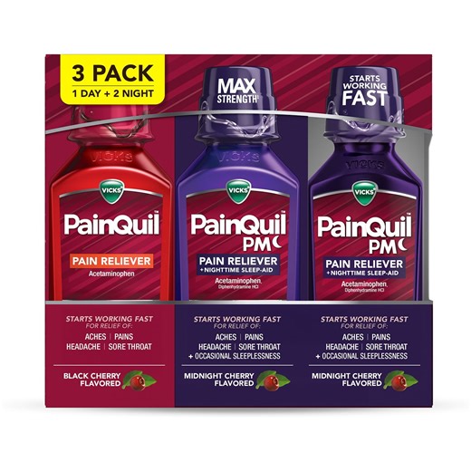 Vicks PainQuil Pain Relief Liquid, Acetaminophen, 1000mg, 12 fl. oz., 3pk. - Samsclub.com