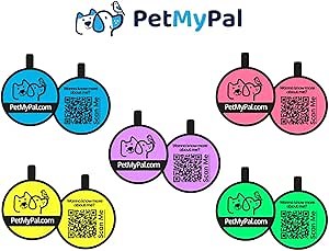 Pet Silicone QR Tags for Cat and Dogs - Pet Location Alert via Mobile app, email, SMS and Phone When Scanned. (Purple)