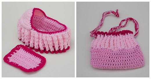 Doll Cradle Purse Free Crochet Pattern and Video Tutorial