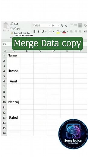 How to Copy data merge cell in Excel with New Trick #excelformulas