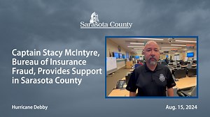 Captain Stacy McIntyre, with the Department of Financial Services, Bureau of Insurance Fraud, provides support in Sarasota County. Officers are in Sarasota County looking for unlicensed contractors, individuals who do not have proper insurance, and individuals who are trying to scam residents after #HurricaneDebby. Do not sign anything without checking with your insurance company first. Verify the contractor has a license from the Florida Department of Business & Professional Regulation for the 