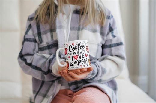 Coffee is My Love Language Mug Wrap PNG, Sarcastic Mug Sublimation Design, 11oz & 15oz Mug Template, Mug Wrap Template PNG - Etsy