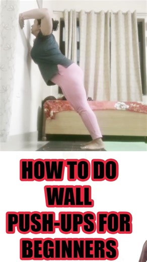 Wall Push-Ups – Beginner Strength Exercise#fitness #strength