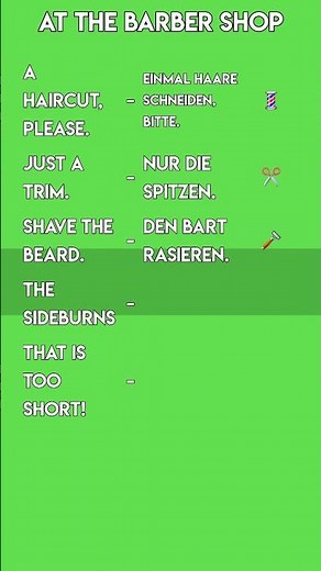 Getting a Haircut in German 💈 At the Barber Shop