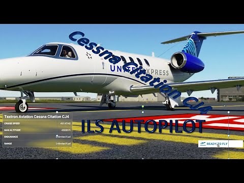 Microsoft Flight Simulator 2020 Citation CJ4 Jet on Autopilot and ILS Landing
