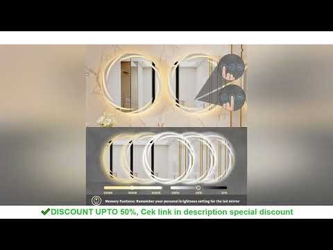 LUVODI 80cm Circle Illuminated Bathroom Backlit Mirror Wall Hang LED Lighted Bathroom Vanity