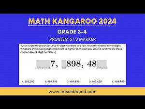 Math Kangaroo 2024 Solutions | Grade 3-4 | Problem 5 : 3 Marker 🚀 #mathkangaroo2025 #prepclass