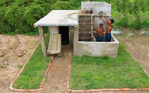【原始建造】在森林深处建造带有浴室的超美别墅【Primitive Survival Skills】