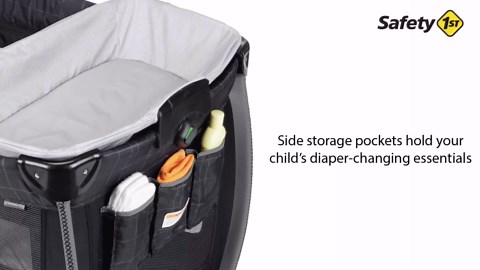 Safety 1st Play-and-Stay Play Yard, Easy fold, Full-Size Play Yard with Removable Full Bassinet, High Street