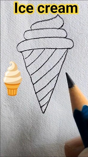 Easy Icecream 🍦 Cone Drawing | How To Draw Icecream #art #ytshorts #viralvideo #trendingshorts