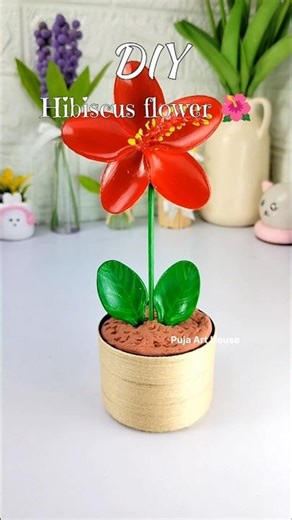 Diy hibiscus flower 🌺 | best out of waste |#flower #diy #viralshorts #diycrafts #handmade #homedecor