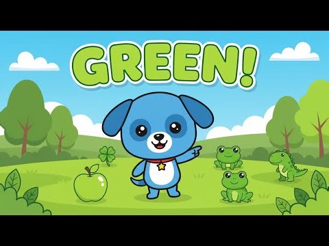 Green Color Song for Kids 🌿 | Learn Colors with Grass, Trees & Frogs | Fun Sing-Along