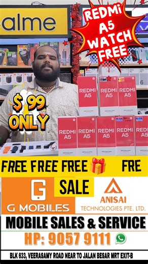 G MOBILES � on Instagram: "GMOBILES 🪷 REDMI 📱 Redmi A5 — Main Features Display: Large 6.88″ HD+ screen with 120 Hz refresh rate for smooth scrolling and viewing. � Xiaomi #singpore Processor: UNISOC T7250 octa-core for everyday tasks like social media, browsing, videos and messaging. � Xiaomi Memory & Storage: Typically 4 GB RAM + 128 GB storage (some places may also list 3 GB + 64 GB). Storage is expandable via microSD. � Xiaomi Battery: A big 5 200 mAh battery with 15 W fast charging — stron