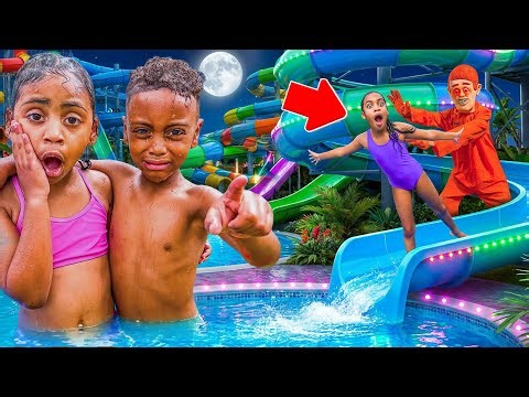 CREEPY MAN PUSHED RIRI OFF THE WATERSLIDE!💔