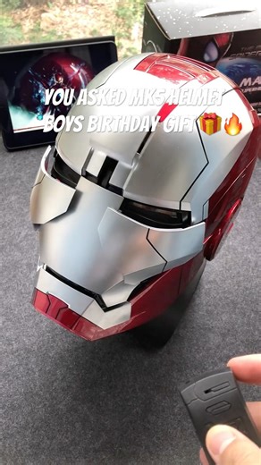 Jarvis, open up!​​Voice-activated mask w/ real movie SFX!⚡️#birthdaygift #ironmanhelmet