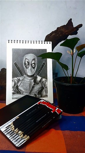 Turning a Blank Page into DEADPOOL 🖤✏️ #Shorts #deadpool #viral