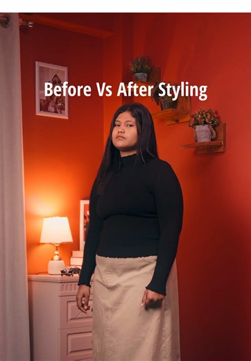 We don’t change the clothes. We change the moment. Before ➡️ After styling by @plus.plz Visit our store or order online. #plussize #stylingtipsandtricks #styletips #styleinspo