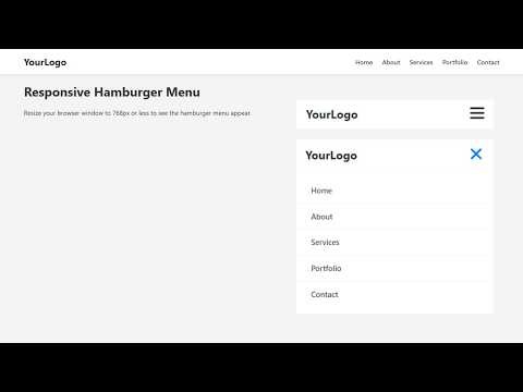 🍔 Responsive Hamburger Menu Using HTML, CSS & JavaScript | Mobile Navigation