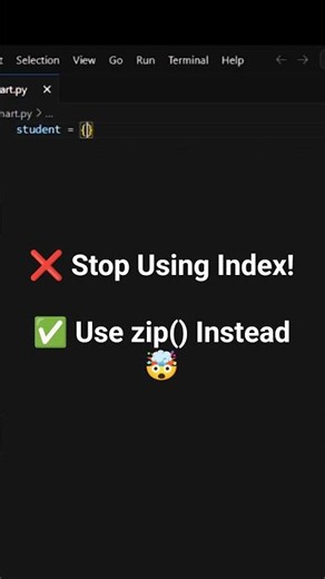 🤯 Stop Using Index! Use zip() in Python 🔥 #coding #python #shorts #viral