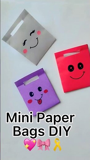 Cute mini bags DIY | School work | Kids Craft | Easy Craft | Miniature | Art| #shorts #craftideas