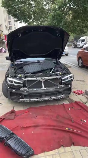 BMW 5 Series G38 old and new headlights Unlock with breathing   turn to make up for the light   always on Can be customized 6 near 6 far laser lenses   yellow and white switching #jmcardiy #autoparts #Highlander #bmwg38