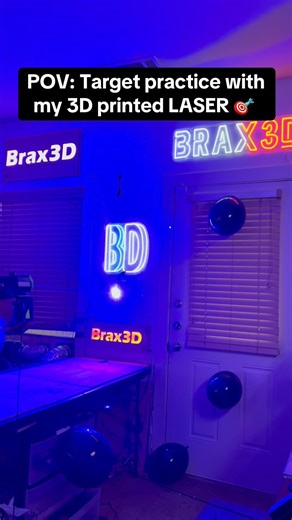 Target practice with my 3D printed LASER 🎯 #diy #engineering #laser #viral #3dprinted