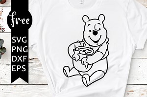 Winnie the pooh svg free, disney svg, bear svg, instant download, outline svg, silhouette cameo, best disney svg files, cartoon svg 0544