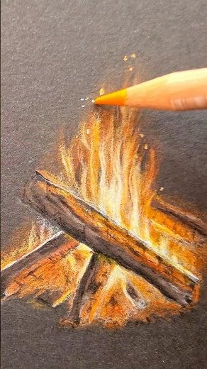 Draw a realistic Fire (Campfire Drawing) #drawingideas #firedrawing #flamedrawing #shorts
