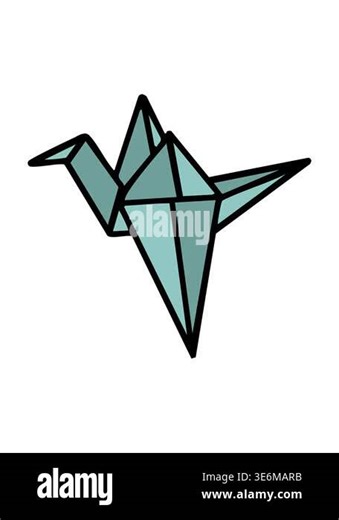 bobbing motion animation of japanese folded paper winged crane Stock Video Footage - Alamy