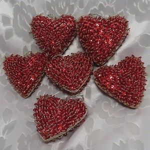 Red Hearts Bead Tassel, Vintage Heart Tassels, Elegant Decor, Drapery Tie-back, Doorknob Bling - Etsy