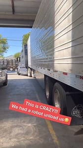 I’ve never seen this before😳 #semi #unloading #robot #trailer #trucking #forklift ##truck##robottakeover | Lori Skinner