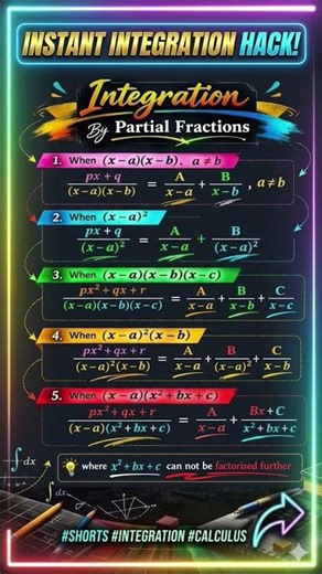 Partial Fractions: The ONLY 5 Rules You Need! 🔥 #Shorts #maths #jeemain2026 #fractionfun #fractions