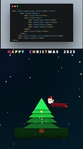 🎅 Pure CSS Pixel Art Christmas!🎄Coding a Merry Christmas animation with HTML/CSS #christmas #coding