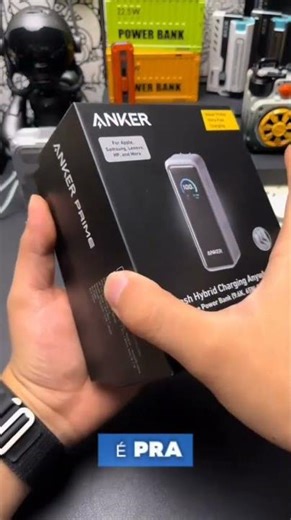 POWER BANK ANKER 20000MAH COM 87W E CABO USB C INTEGRADO (3 PORTAS) #shots