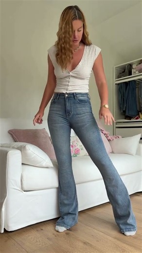 Girls, are we wearing these flares with sneakers or taking advantage of all 37 INCHES and adding