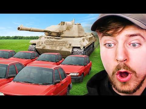 1 Tank vs 10 Cars!