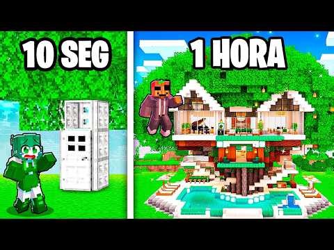 10 Segundos vs 1 Hora CASA DE ARBOL MODERNA Batalla Construcción!