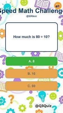 Speed Math Challenge