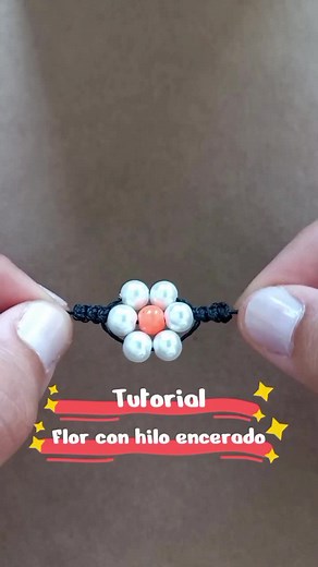 Cómo hacer una flor sobre hilo encerado - Tutorial de macramé