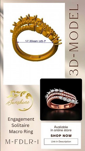 Engagement Solitaire Macro Ring Cad Design M-FDLR-1 3D Print Model