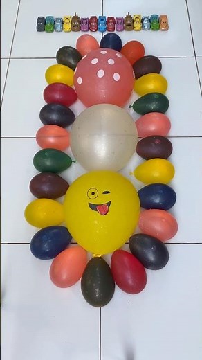 Pop 3 different water balloons and colorful mini water balloons || asmr reverse video