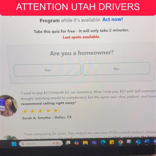 See If You Qualify For Reduced Utah Car Insurance Plans! Click Below And Answer 3 Quick Questions To Find Out! Offer Ends By Friday | Jenny Reeves
