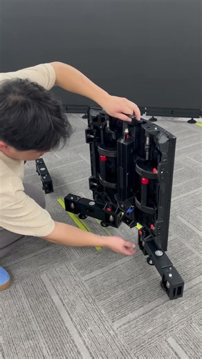 Curved LED screen with ground beam.