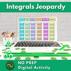 Integrals Jeopardy NO PREP Game Activity - Calculus Review