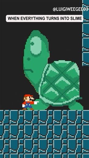 Mario but everything HE touches turns to Slime! #supermario #mario #shorts