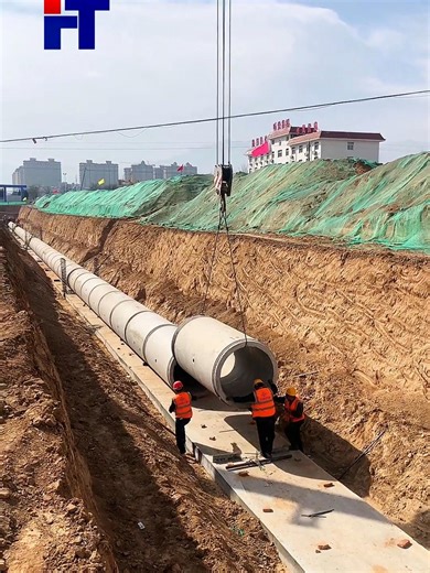 Cement Pipe Underground Construction in Progress🔥🔥🔥 Salute to all hardworking construction workers!Amazing on-site construction of concrete rainwater pipes!These strong cement pipes are widely used for rainwater drainage, flood control, urban sewage, and road culverts.High strength, durable, pressure-resistant, and long service life.They protect our cities from waterlogging and keep the drainage system running smoothly.Essential for every modern city infrastructure project! #pepipe #pipe #fac