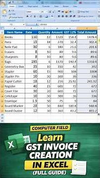 GST Bill in Excel! Easy Method ‪@Expert_Bano‬ #shorts #ytshorts